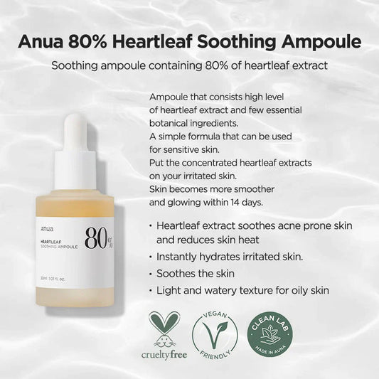 Anua Heartfleaf 80% Moisture Soothing Ampoule- 30ml