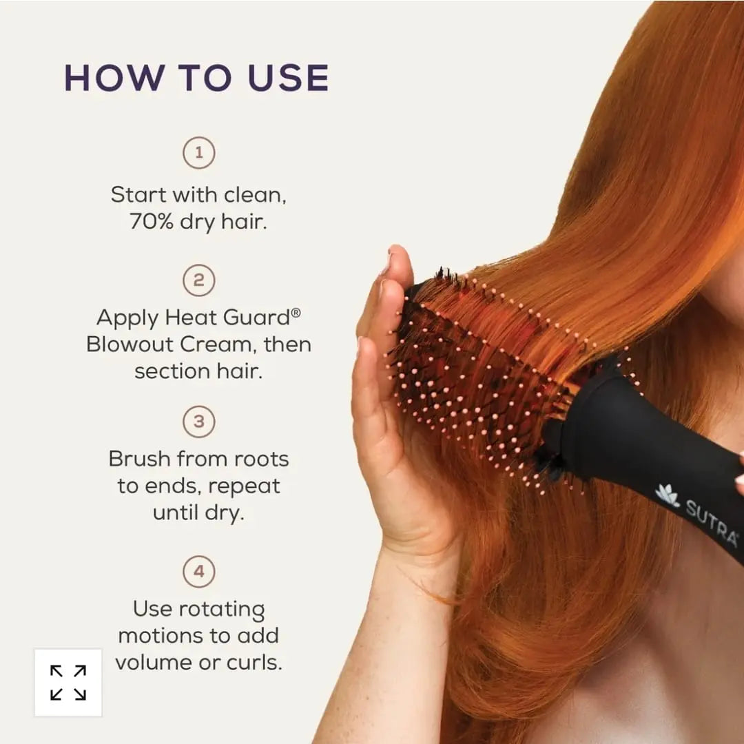 SUTRA IR Infrared Blowout Brush 3 Inch - Cepillo Secador Infrarojo De 3 Pulgadas for Hair Styling Straightening Bristle Straightening Comb